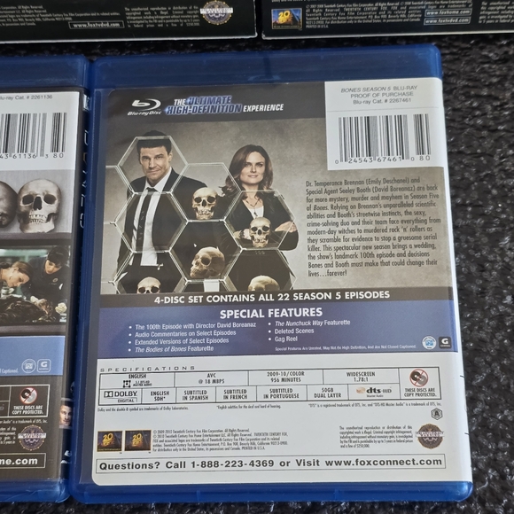 Bones Season 1 - 5 BLU Ray DVDs 20th Century Fox - Picture 7 of 8